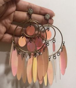 Pink Holographic Dangling Earrings