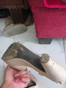 Sparkling Gold Heeled Sandals