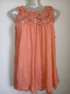 Coral Crochet Tank Top
