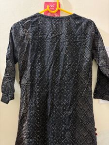 Elegant Printed Black kurti 🖤