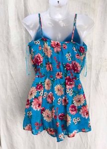 Blue Floral Print Summer romper