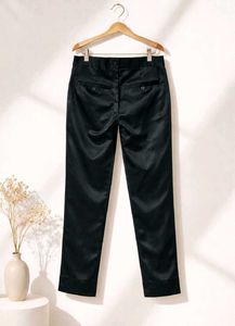 🖤 CHEMISTRY Black Satin Tailored Trousers — Luxe