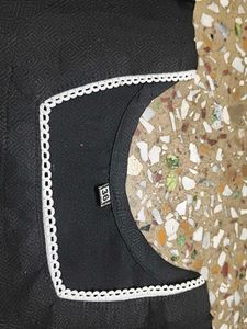 Stylish Black Kurta with White Lace Trim