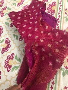 Light Weight Mirror Work Saree With Blouse