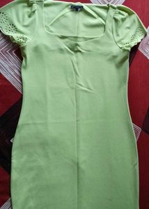 Lime Green Square Neck Dress