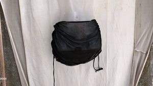 I. Sheer Black Ruched Bikini Bottom