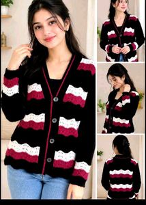 Chic Striped Button-Up Cardigan