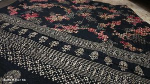 Elegant Black Floral Saree