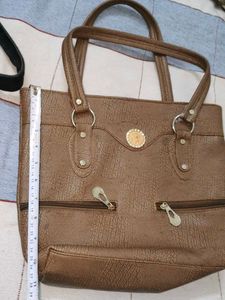 Stylish Brown Textured handbag Bag