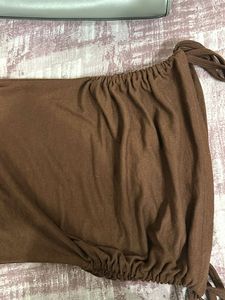 Brown Fitted Mini Dress