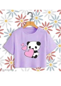 Cute Panda Heart Crop Top