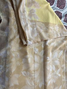 Elegant Yellow Floral Saree