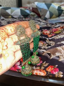 combo Elegant Green Jhumka Earrings
