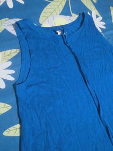 Blue Sleeveless Maxi Dress