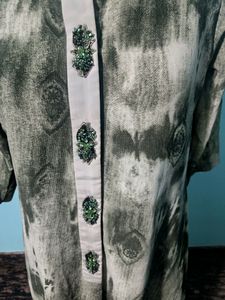 Maxi Dress With Stone Work Buttons