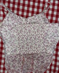 Floral Cami Top with Tie Detail