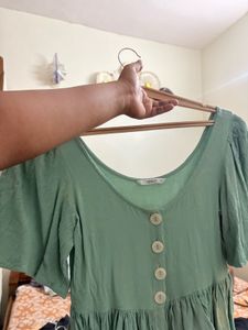 Light Green Button-Up Dress