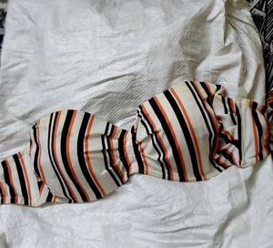 Striped Bandeau Bikini Top 👙💕