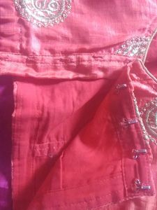 Embroidered Orange Blouse