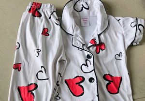 Cute Heart Print Pajama Set