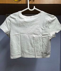 Graphic Print H&amp;M Cropped T-Shirt S