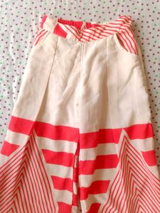 White &amp; Red Striped Pants for baby girl