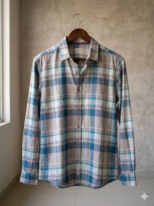 stylish blue checked casual shirt