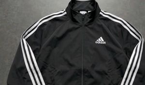 Adidas Track Jacket black  white strip