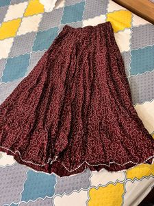 Maroon Ethnic Skirt
