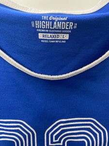 Blue Sleeveless Graphic T-Shirt