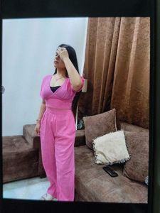 Stylish Pink Cotton Coord Set