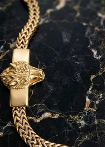 Unique Anti turnish Gold Lion Head Chain Bracelet