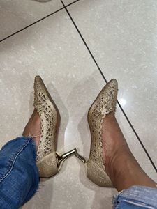 Party Wear Golden Heels