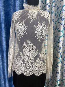 Korean White Lace Top