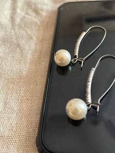 Earrings Pearl &amp; Crystal Dangles