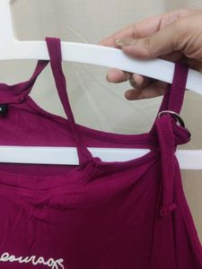 Burgundy One Shoulder Top
