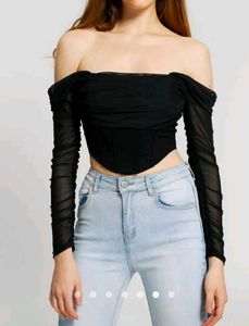 Savana Off-Shoulder Mesh Top