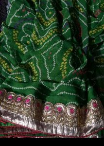 Vibrant Green Bandhani Saree