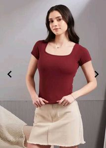 Ribbed Square Neck Crop Top