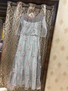 Beautiful Grey Embroidered Gown