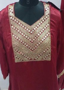 Brand new Maroon Embroidered Kurta Set