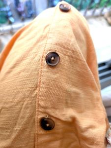 Flowy Orange Button-Front Summer Dress