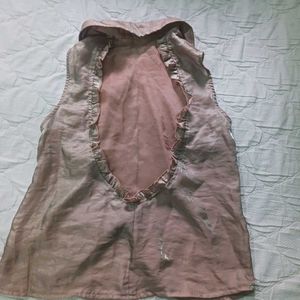 Sheer Back Sleeveless Blouse