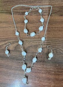 Bohemian Stone Necklace and Earring Set