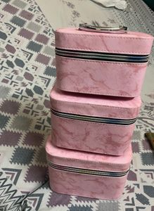 Pink Marble Vanity Cases Set