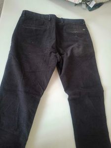 Men's Dark Wash Textured Trousers