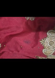 Elegant Red Embroidered Saree