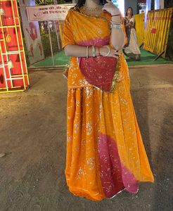 Vibrant Orange &amp; Pink Lehenga Choli