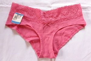 Pink Lace Trim Panties