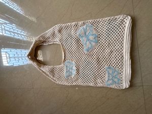 Crochet Bag Bow Purse for Women Coquette Aesthetic